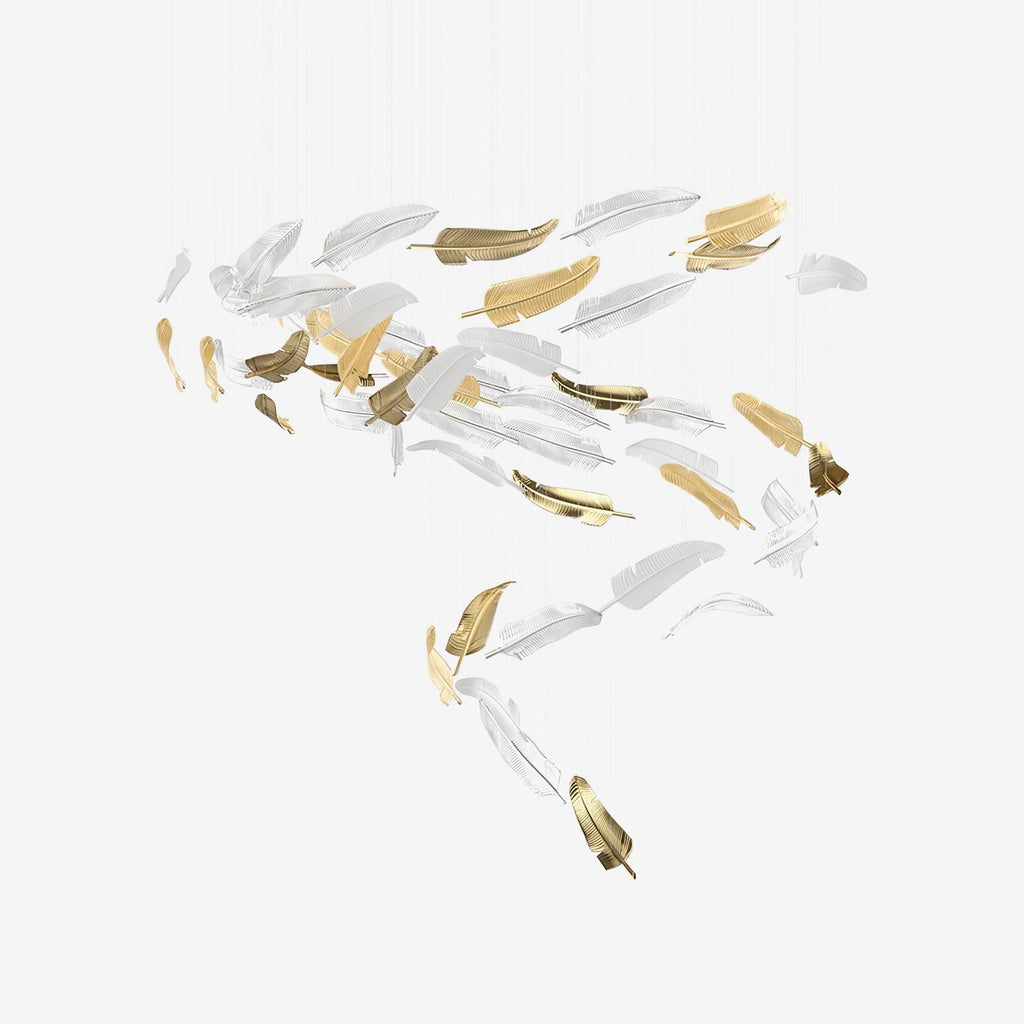 glass-feathers-flying-chandelier-anzaz-Chrome & Clear glass-1