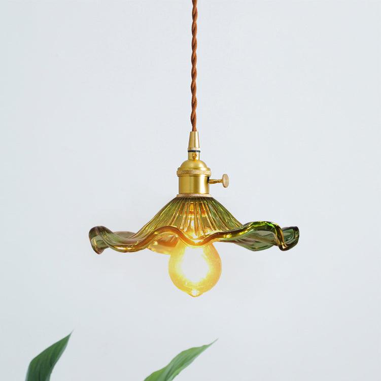 glass-hibiscus-flower-swag-light-anzaz-Gold & Green-8