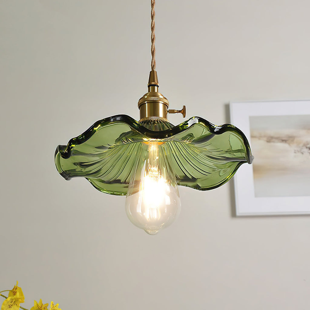glass-hibiscus-flower-swag-light-anzaz-Gold & Green-6