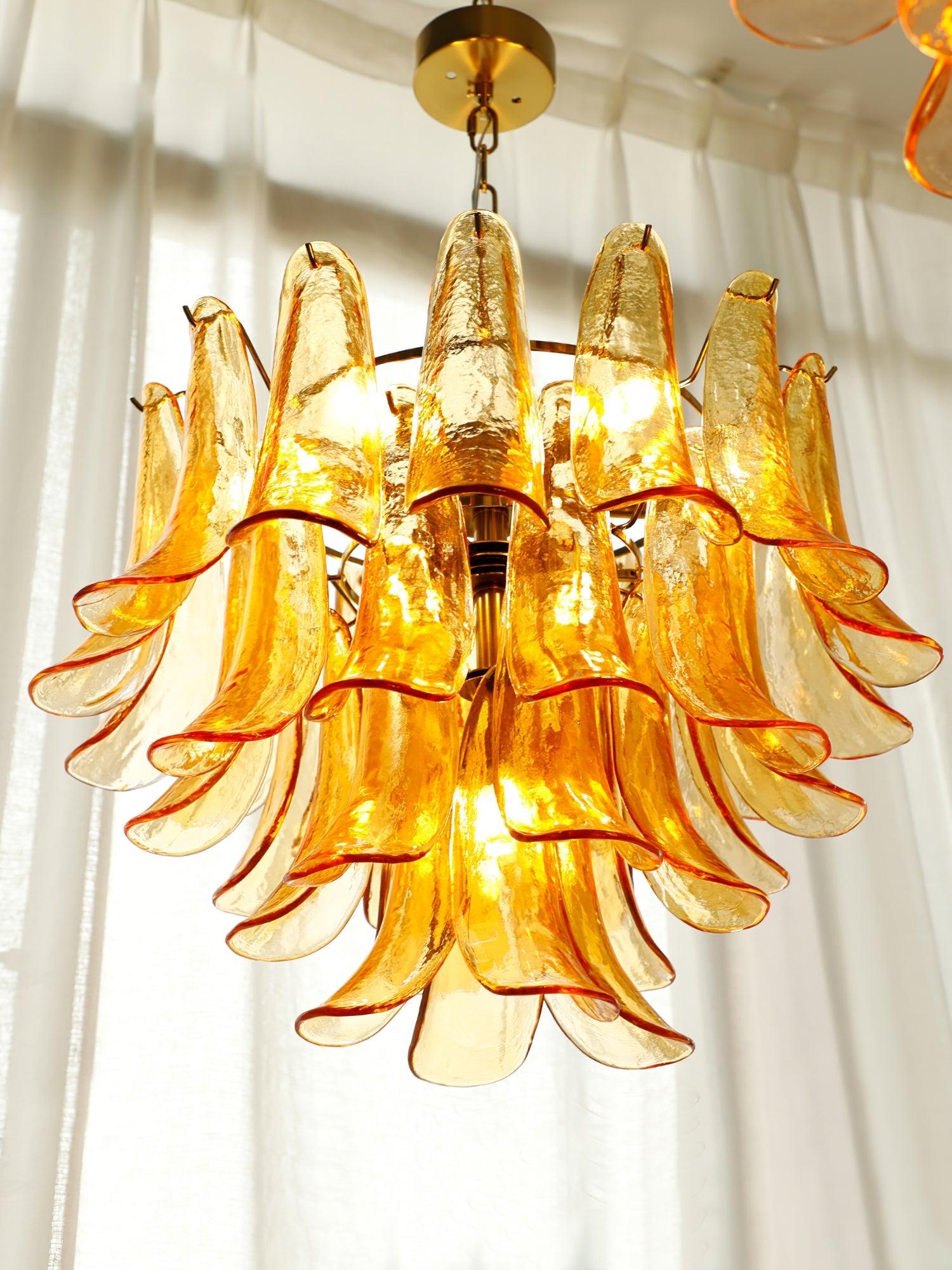 glass-leaf-cascade-chandelier-anzaz-Red & Gold-26