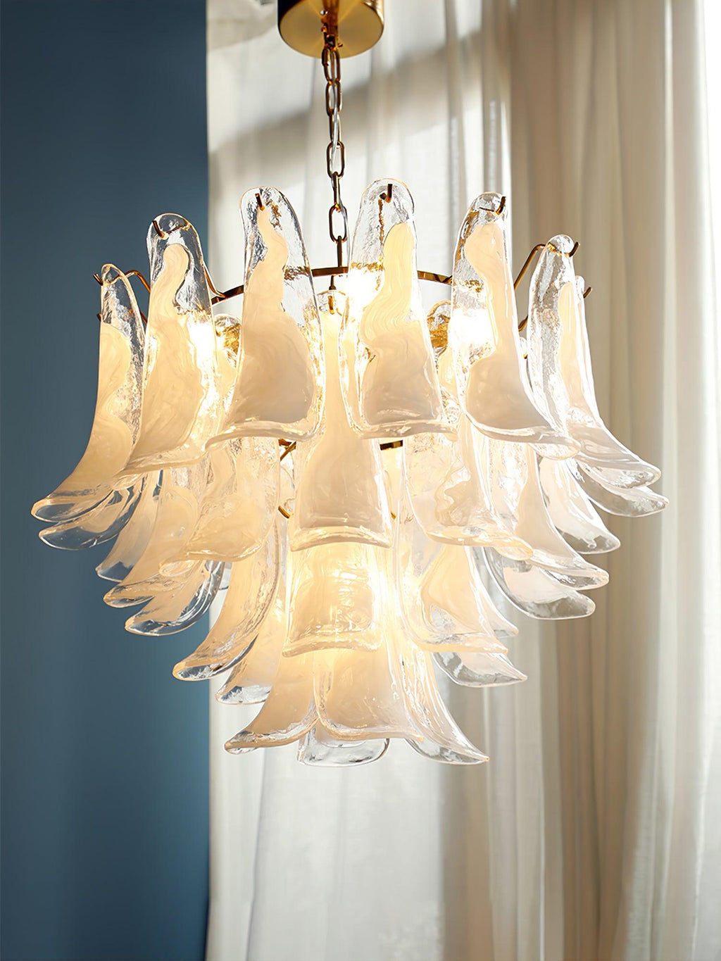 glass-leaf-cascade-chandelier-anzaz-Amber & Gold-30