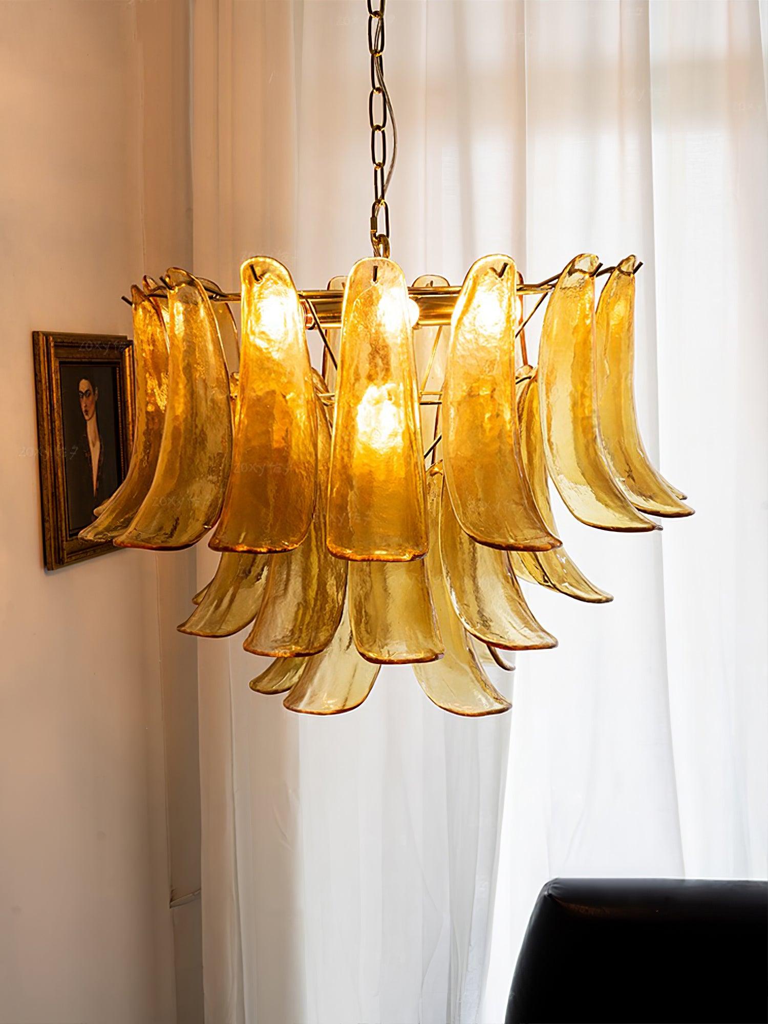 glass-leaf-cascade-chandelier-anzaz-Light Brown & Clear & Gold-4