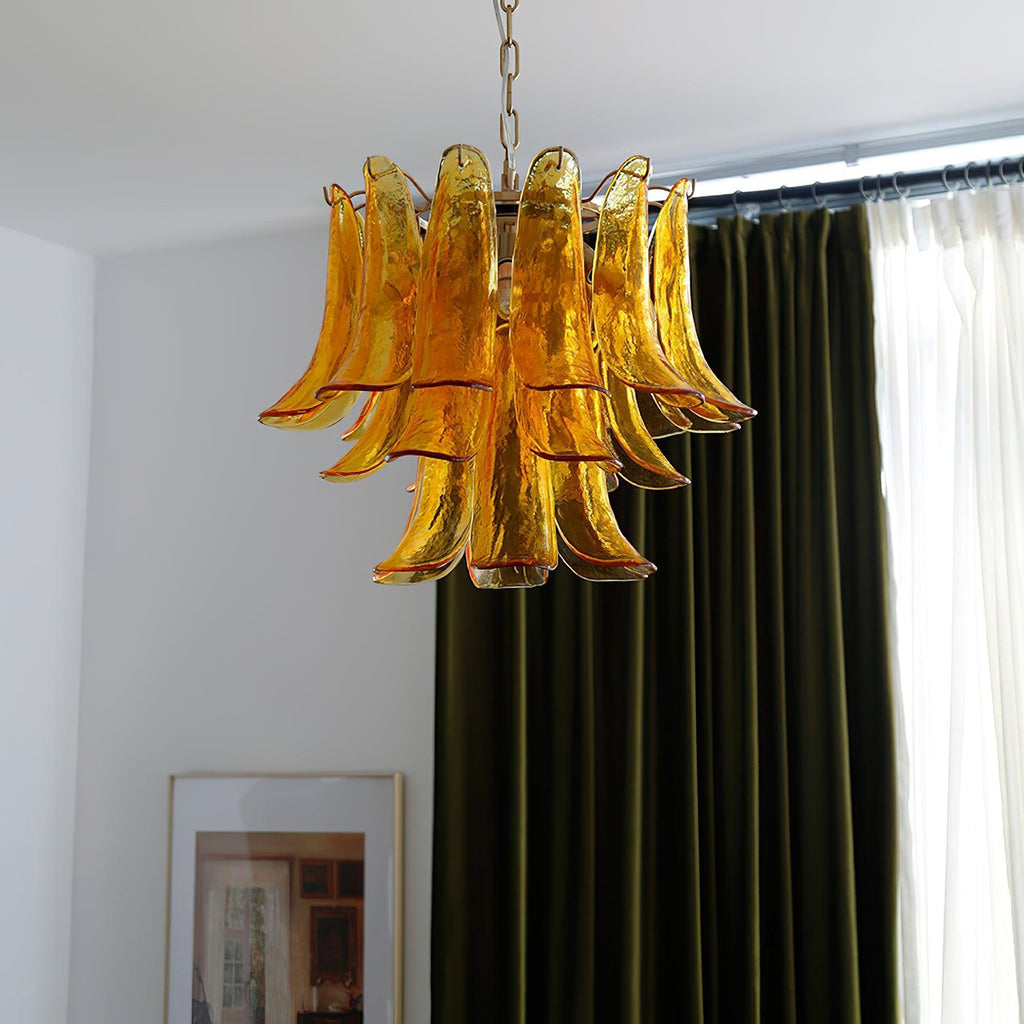 glass-leaf-cascade-chandelier-anzaz-Green & Gold-14