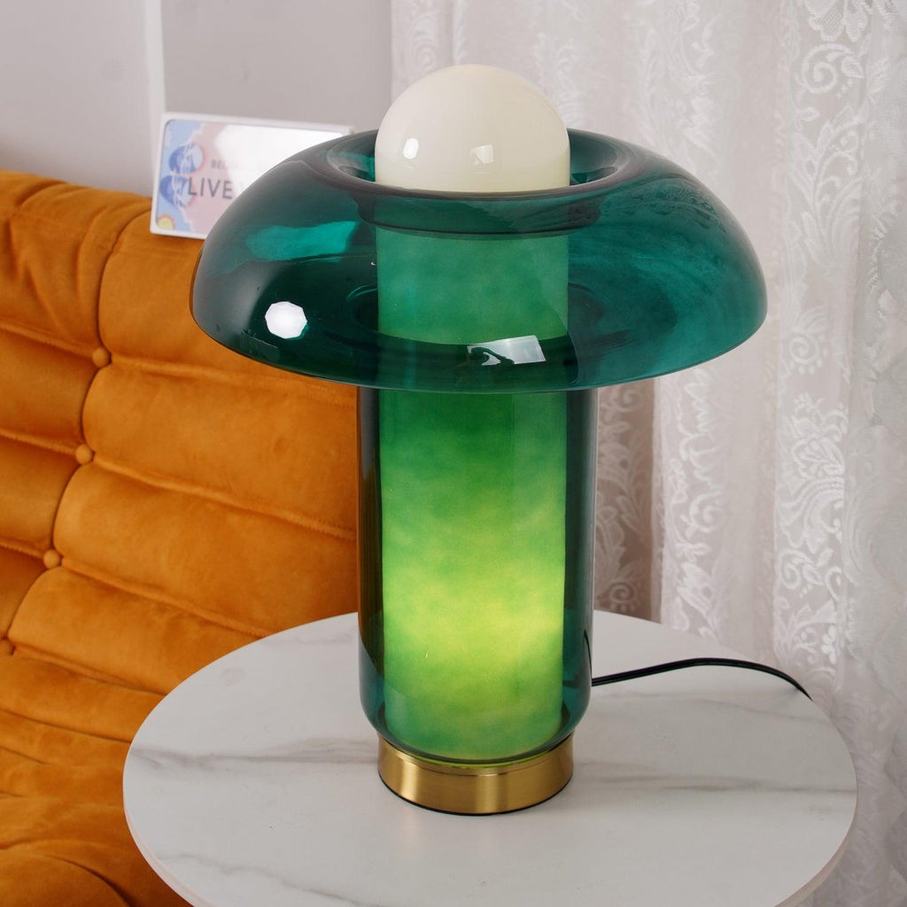 blue-glass-mushroom-table-lamp-anzaz-Green & White & Gold-2
