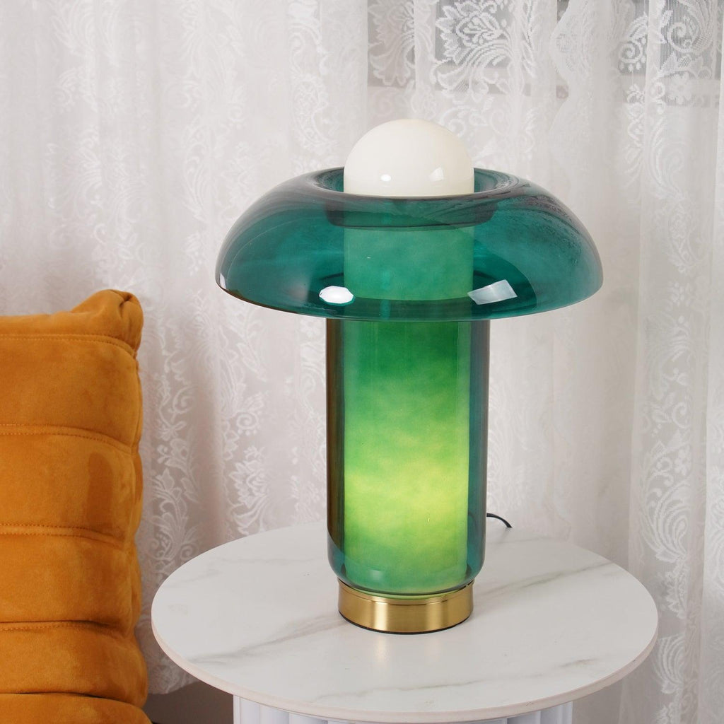 blue-glass-mushroom-table-lamp-anzaz-Green & White & Gold-3