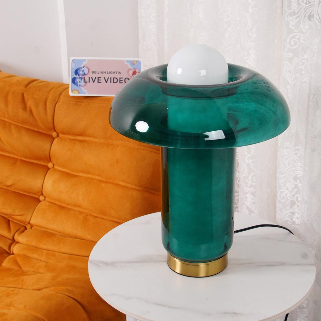 blue-glass-mushroom-table-lamp-anzaz-Green & White & Gold-4
