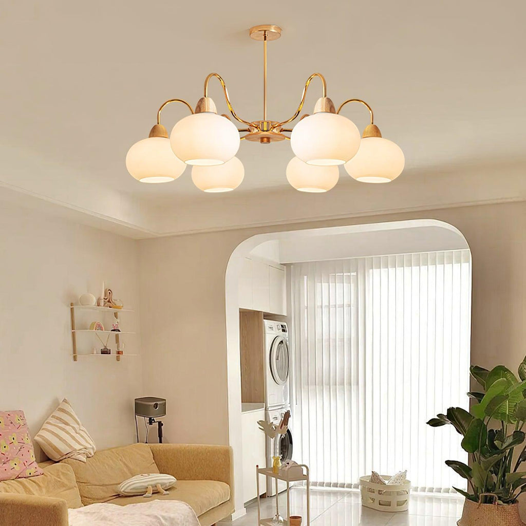 glass-persimmon-chandelier-anzaz-Gold & White glass-4