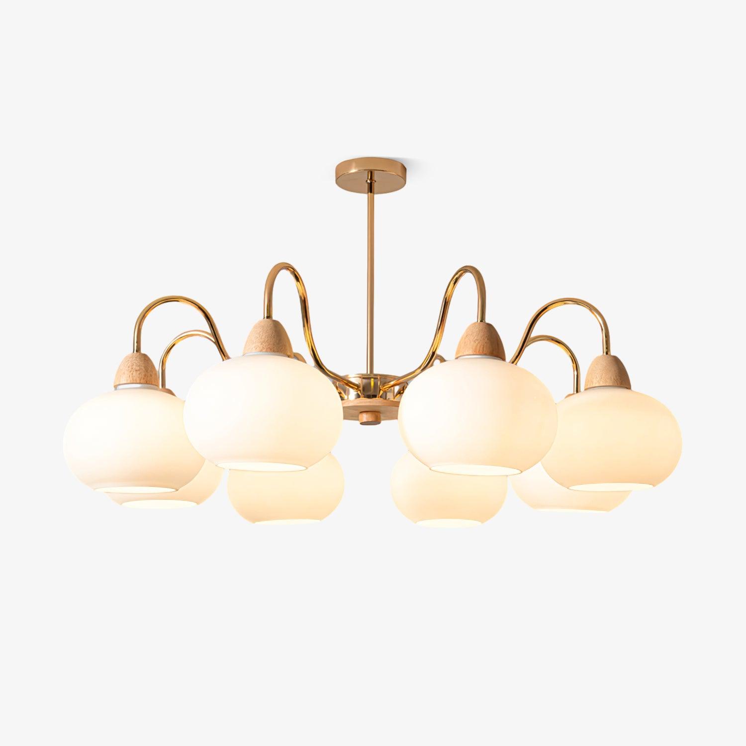 glass-persimmon-chandelier-anzaz-Gold & White glass-1