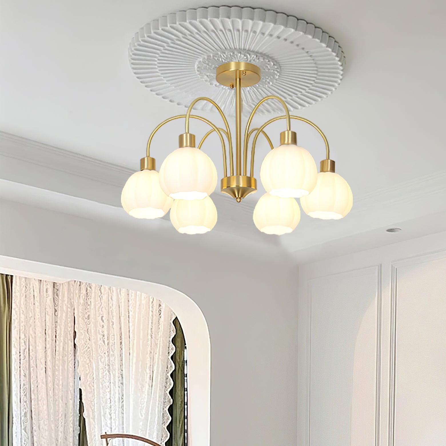 glass-pumpkin-gold-chandelier-anzaz-Gold & White-4
