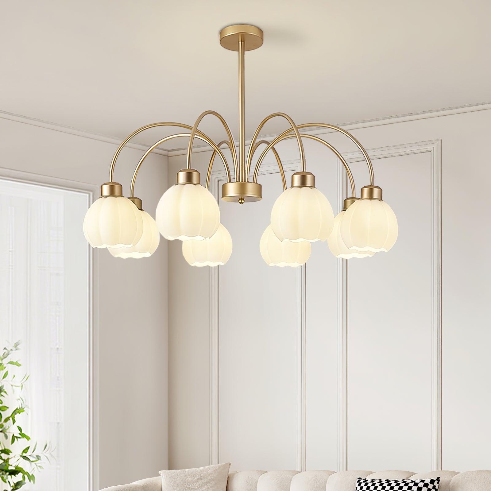 glass-pumpkin-gold-chandelier-anzaz-Gold & White-3