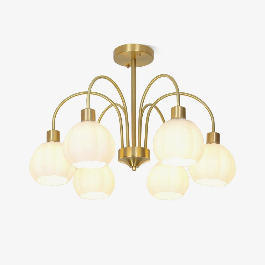 glass-pumpkin-gold-chandelier-anzaz-Gold & White-1