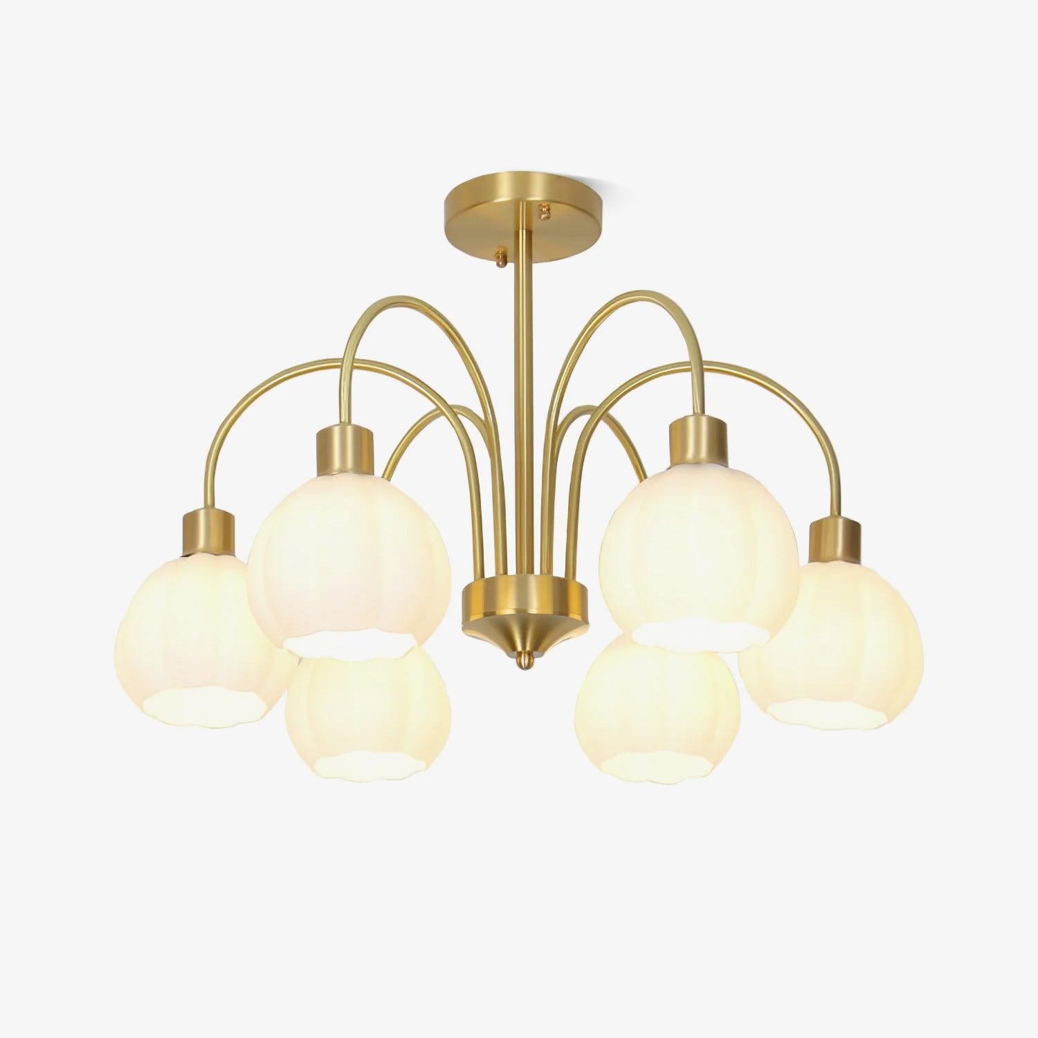 glass-pumpkin-gold-chandelier-anzaz-Gold & White-1