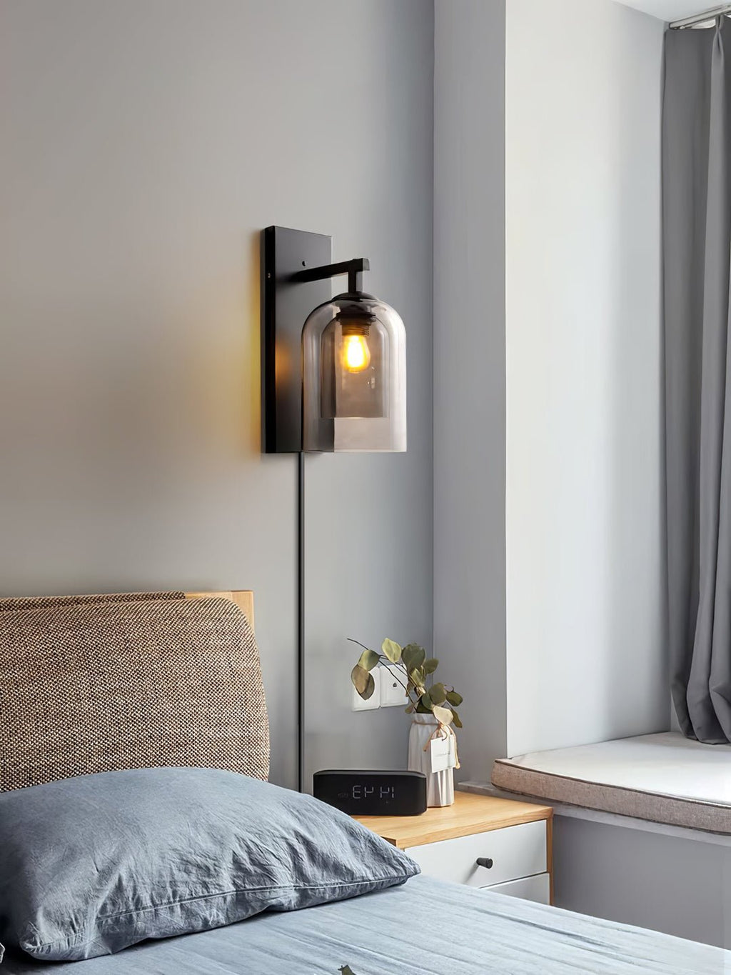 glass-tubular-plug-in-wall-lamp-anzaz-Black & Smoke Grey-3