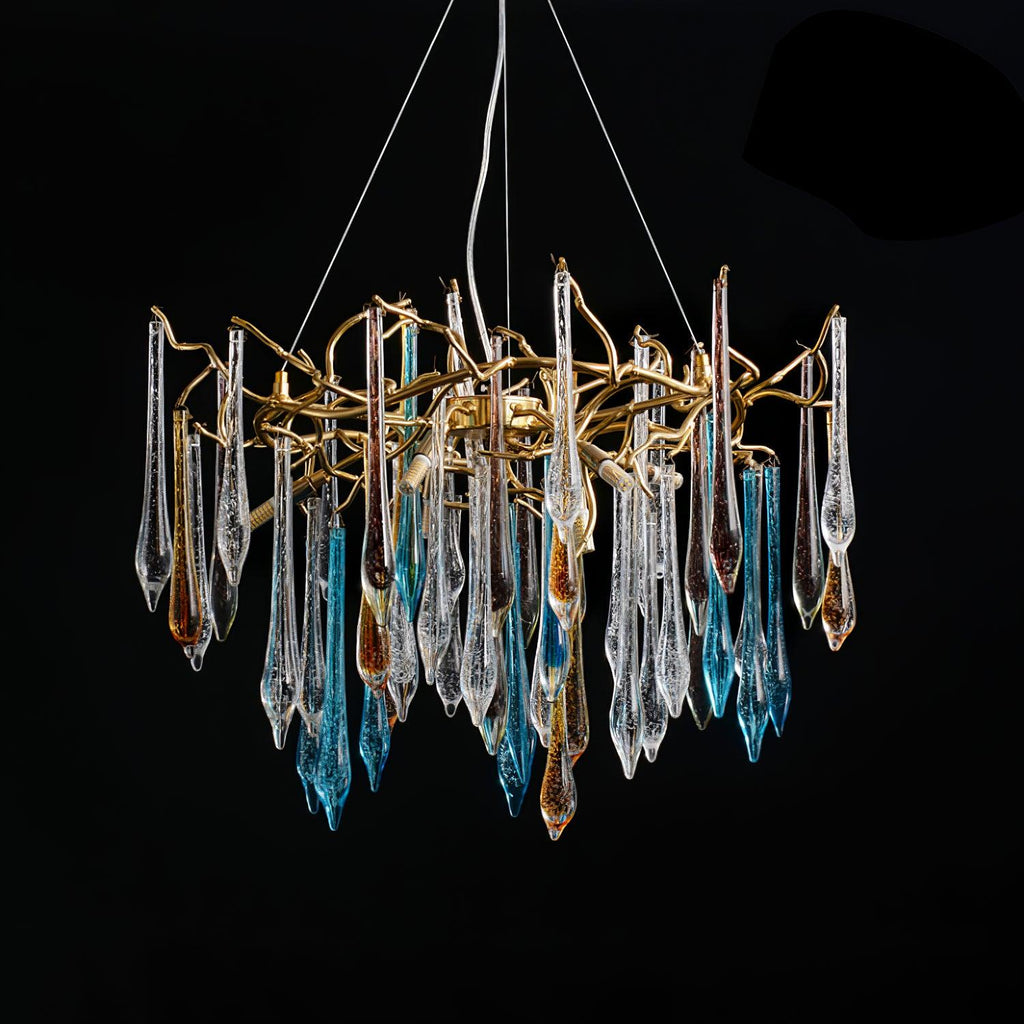 gold-round-teardrop-chandelier-anzaz-Gold+Multicolored Glass-3
