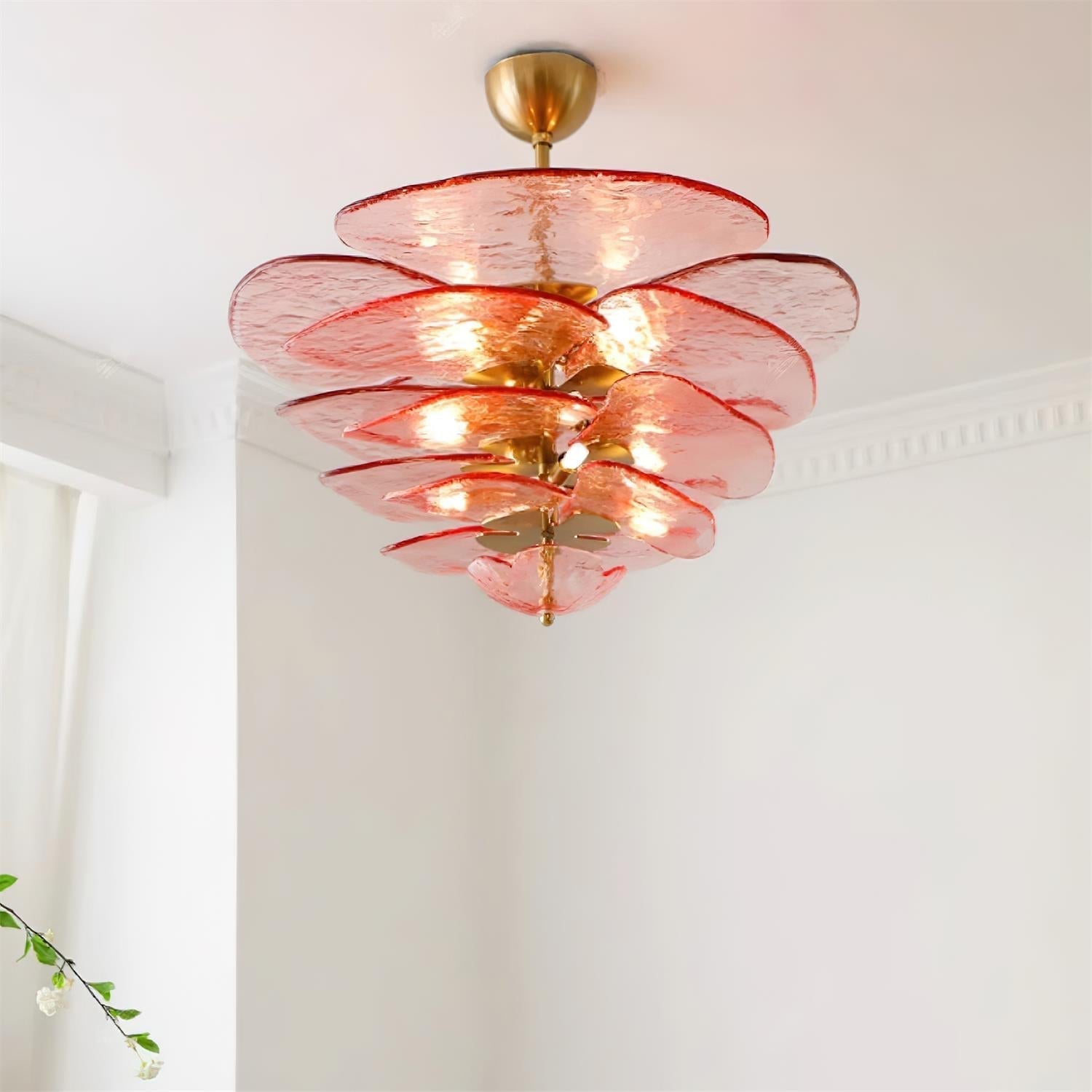golden-petals-murano-chandelier-anzaz-Pink & Gold-5