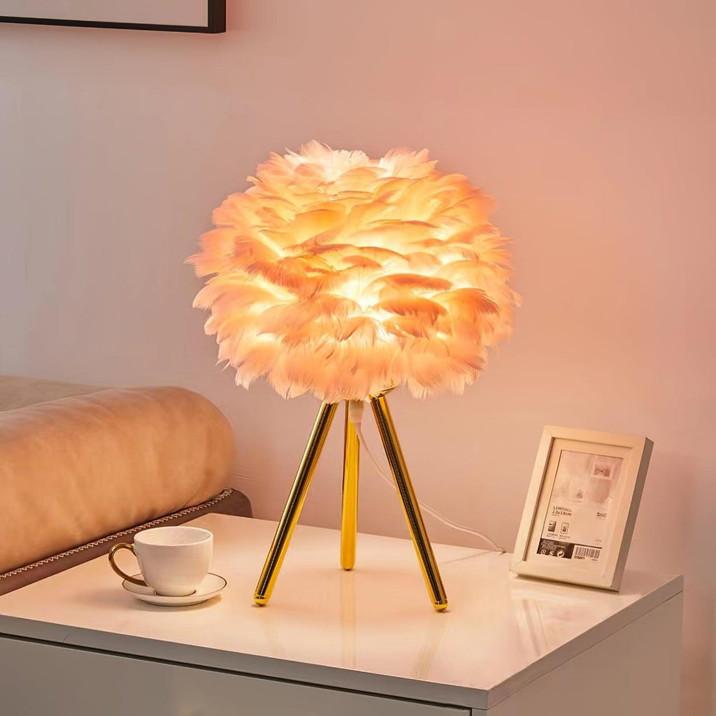 goose-feather-table-lamp-anzaz-Gold+White-3
