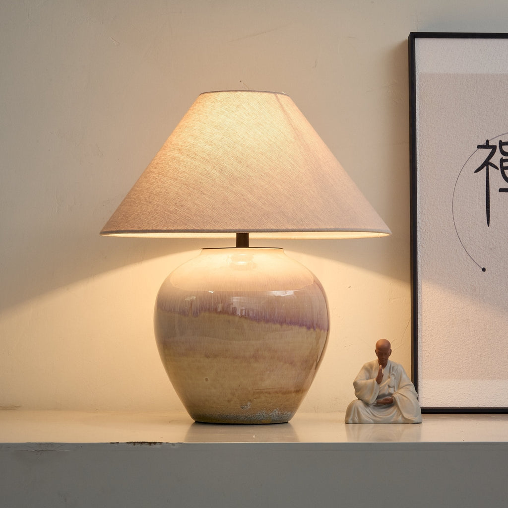 gradient-hued-ceramic-jar-table-lamp-anzaz-Terracotta color & Beige-2