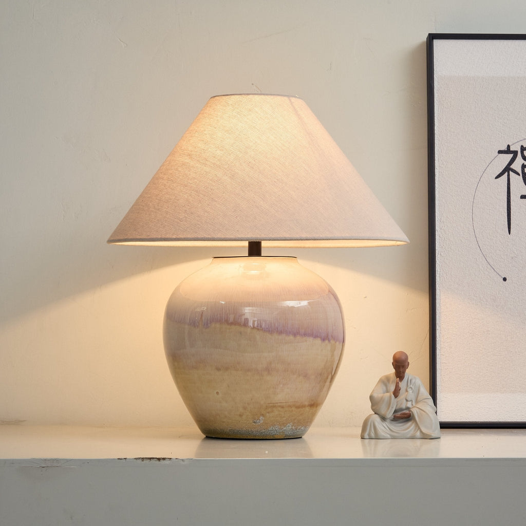 gradient-hued-ceramic-jar-table-lamp-anzaz-Terracotta color & Beige-3