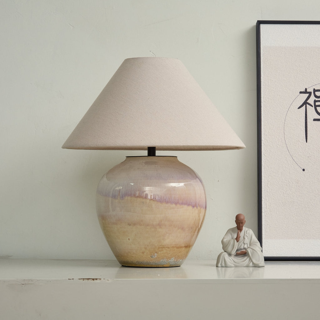 gradient-hued-ceramic-jar-table-lamp-anzaz-Terracotta color & Beige-4