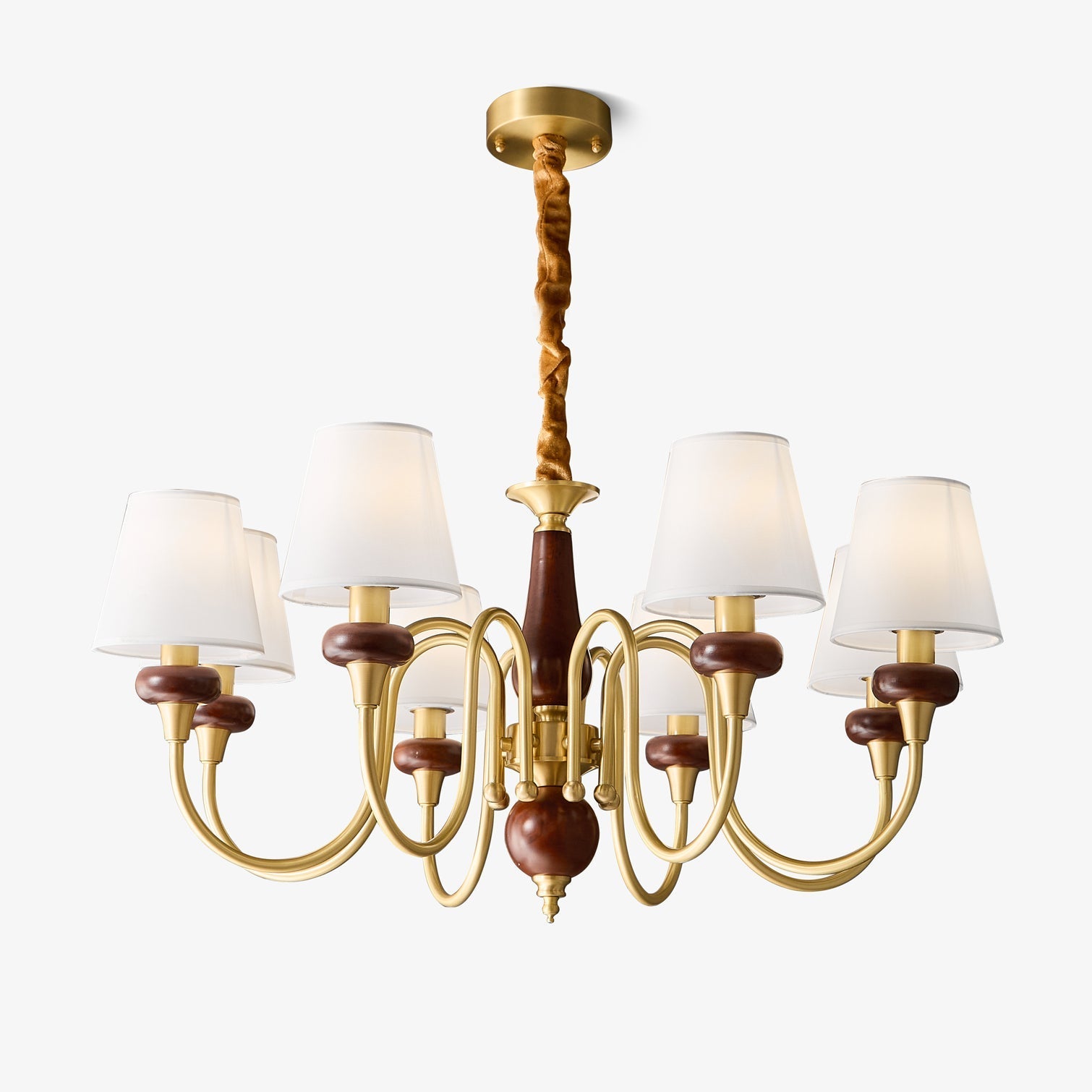 grandiose-chandelier-anzaz-Walnut Color & Brass & White-1