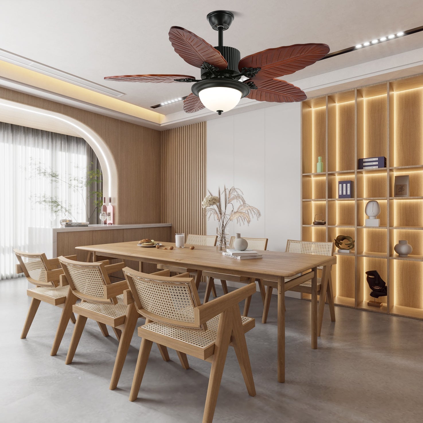 banana-leaves-wood-42-52-ceiling-fan-light-anzaz-Model C Walnut Wood Grain & Black-3