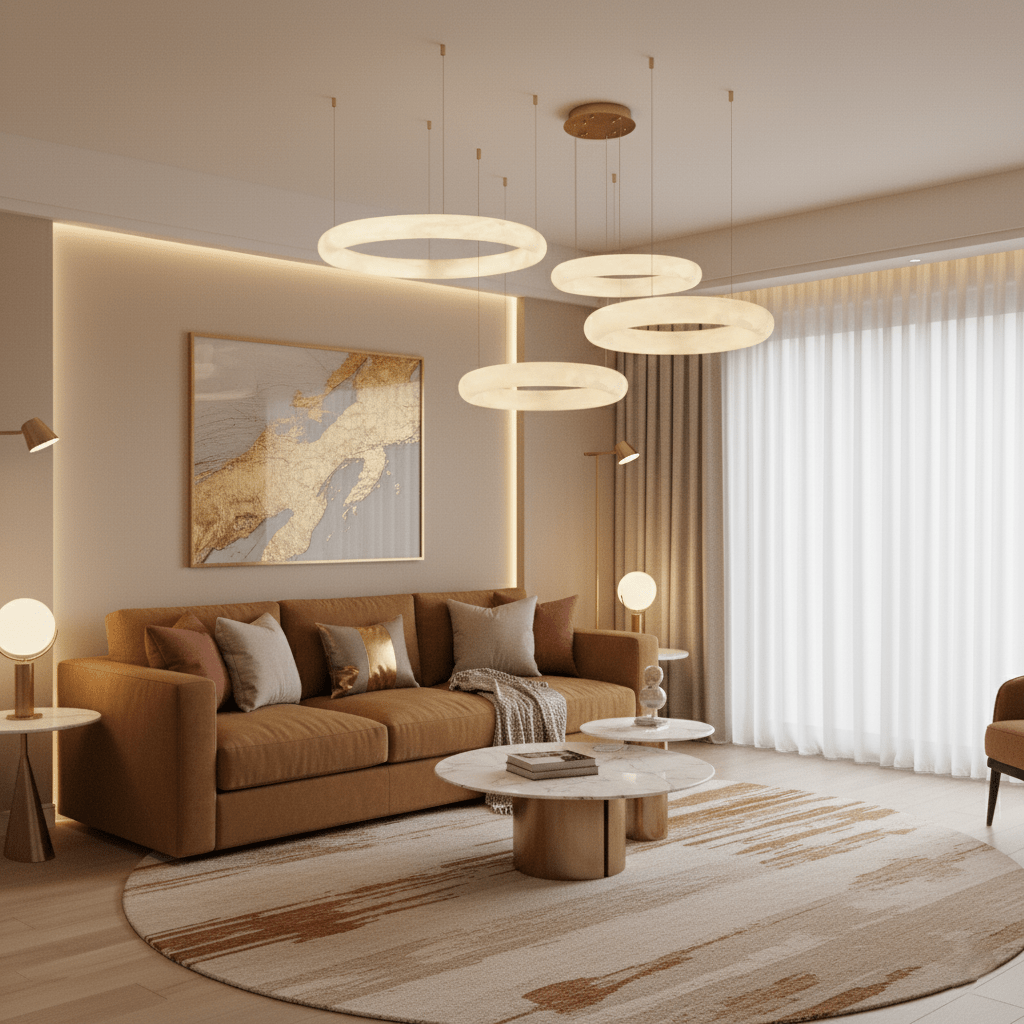 halo-di-pietra-chandelier-anzaz-White & Gold-3
