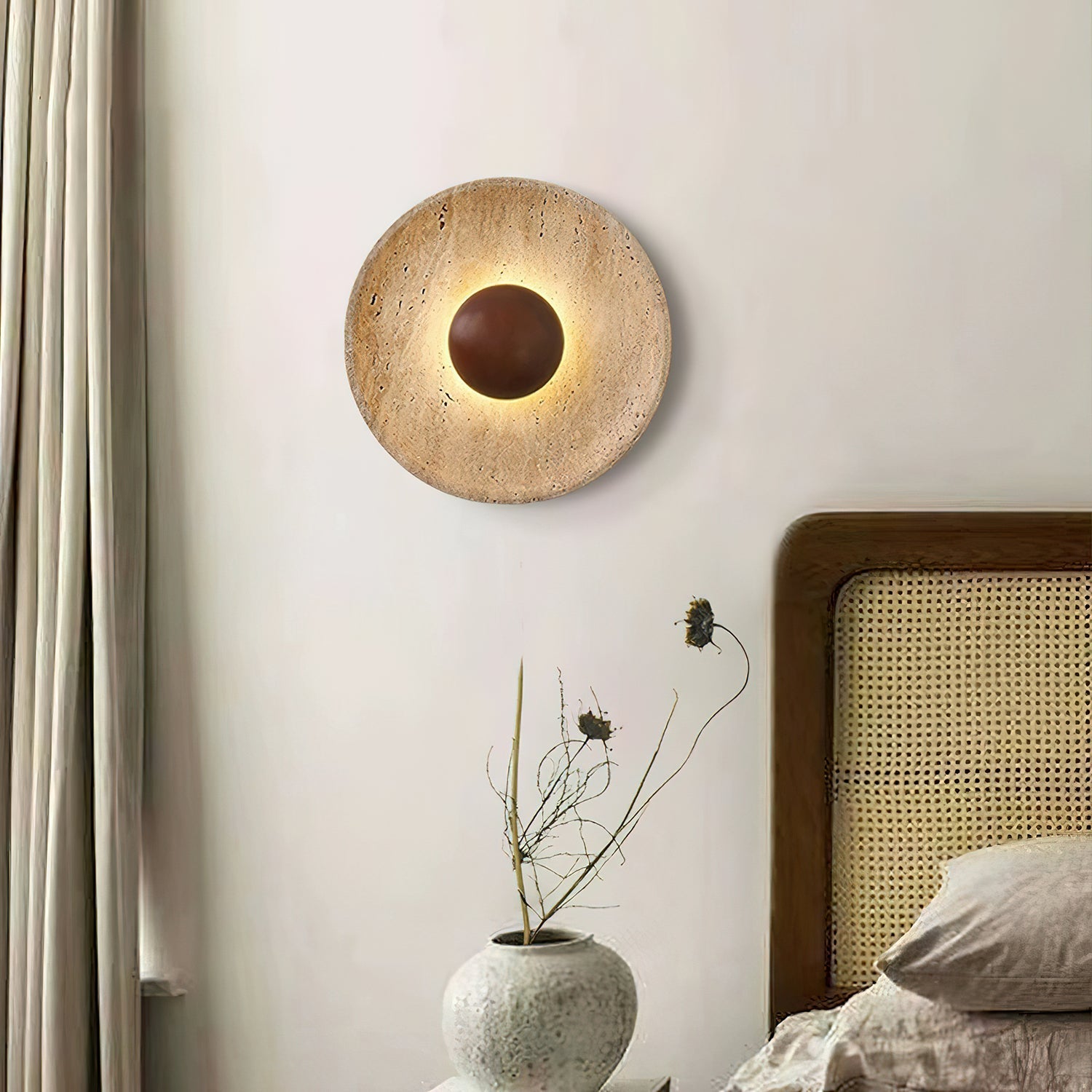 halo-travertine-wall-light-anzaz-Wood Color & Yellow Travertine-2