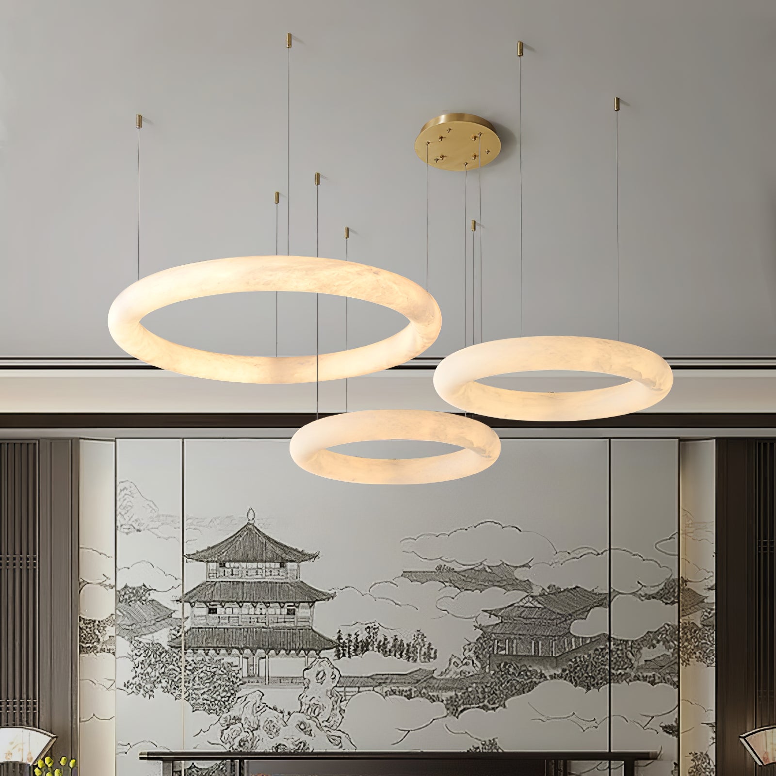 halo-di-pietra-chandelier-anzaz-White & Gold-2