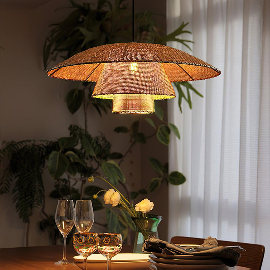 hat-weave-rattan-pendant-lamp-anzaz-Black & Natural rattan-2
