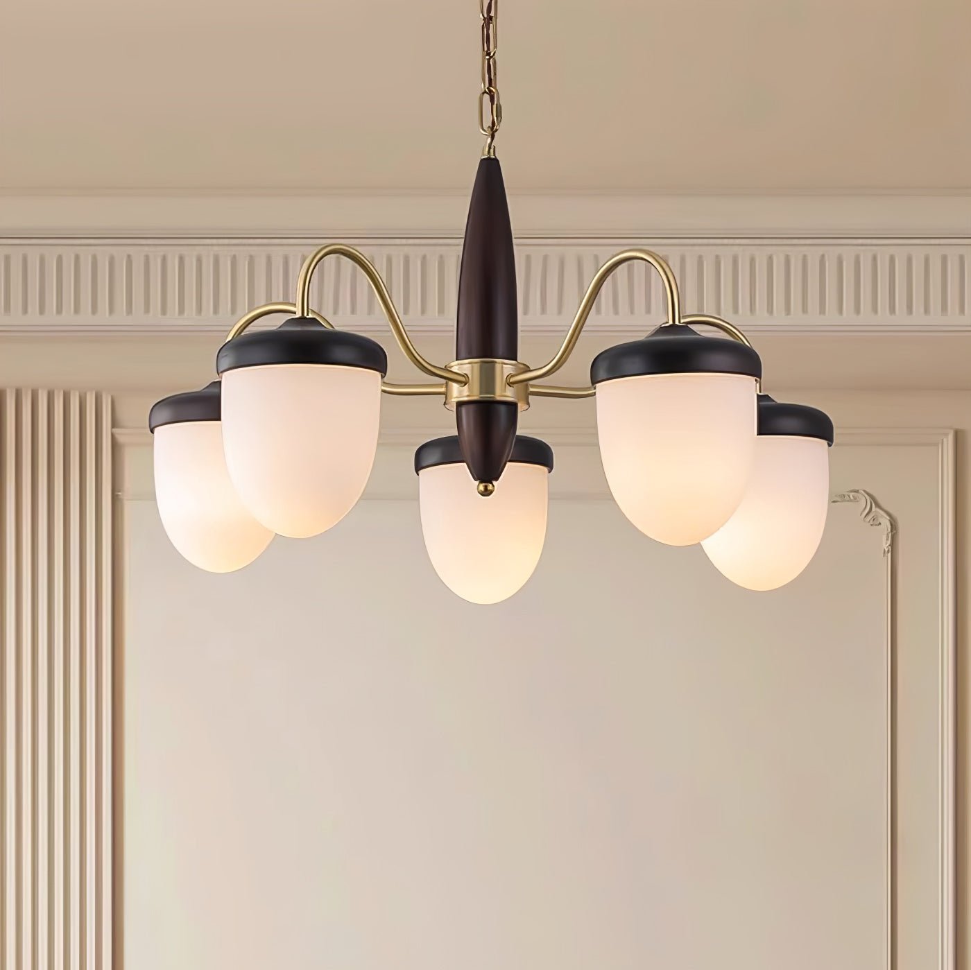 hazelnut-branch-chandelier-anzaz-Brass & Walnut wood-2