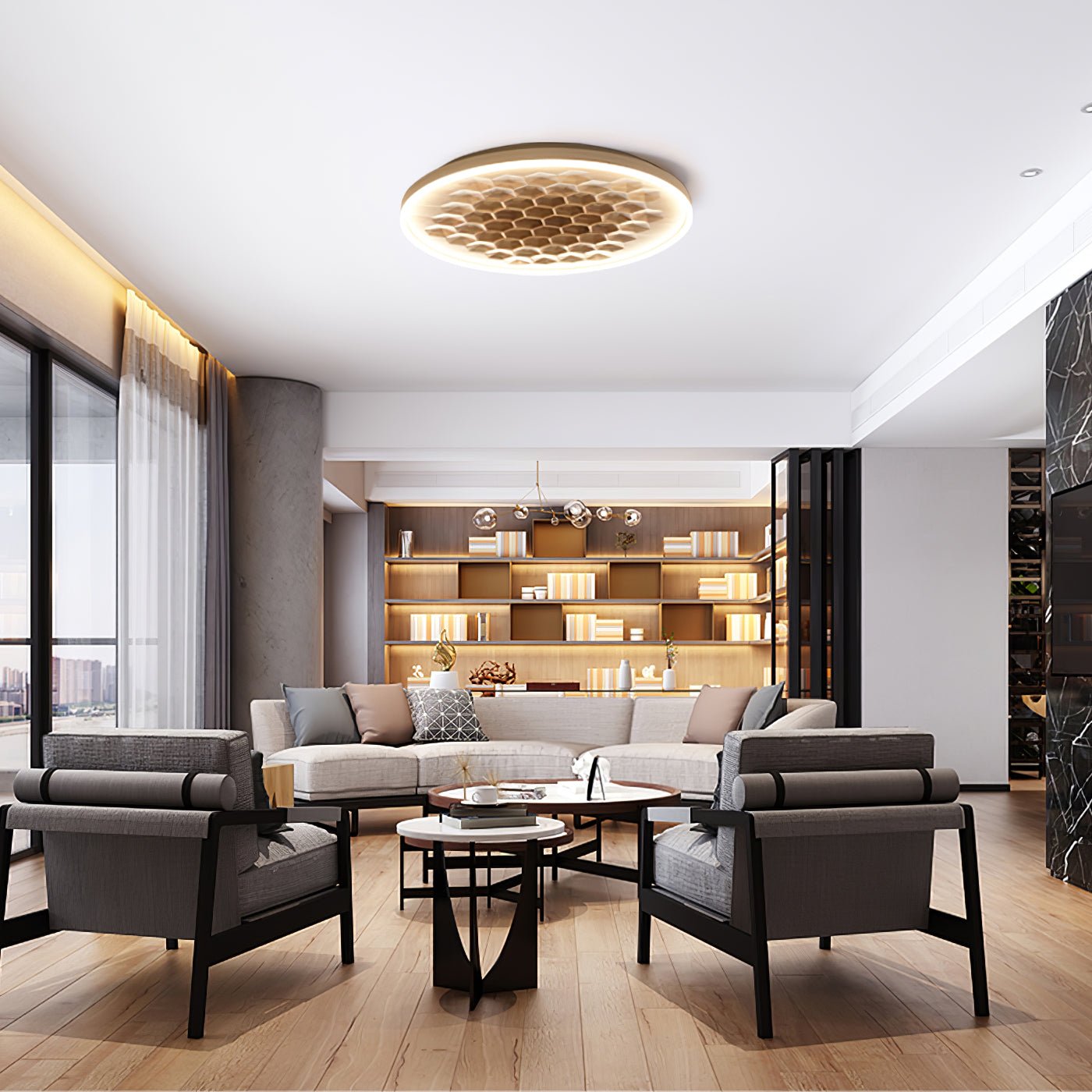 heartwood-ceiling-lamp-anzaz-Gold & Walnut Color-6