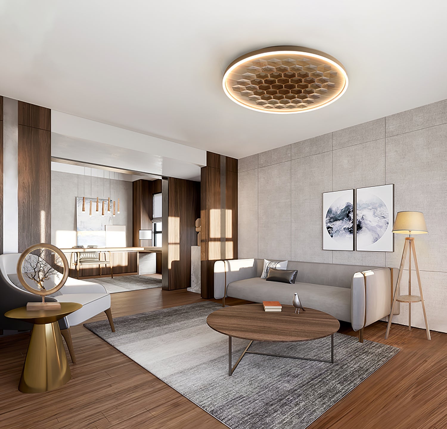 heartwood-ceiling-lamp-anzaz-Gold & Wood Color-9