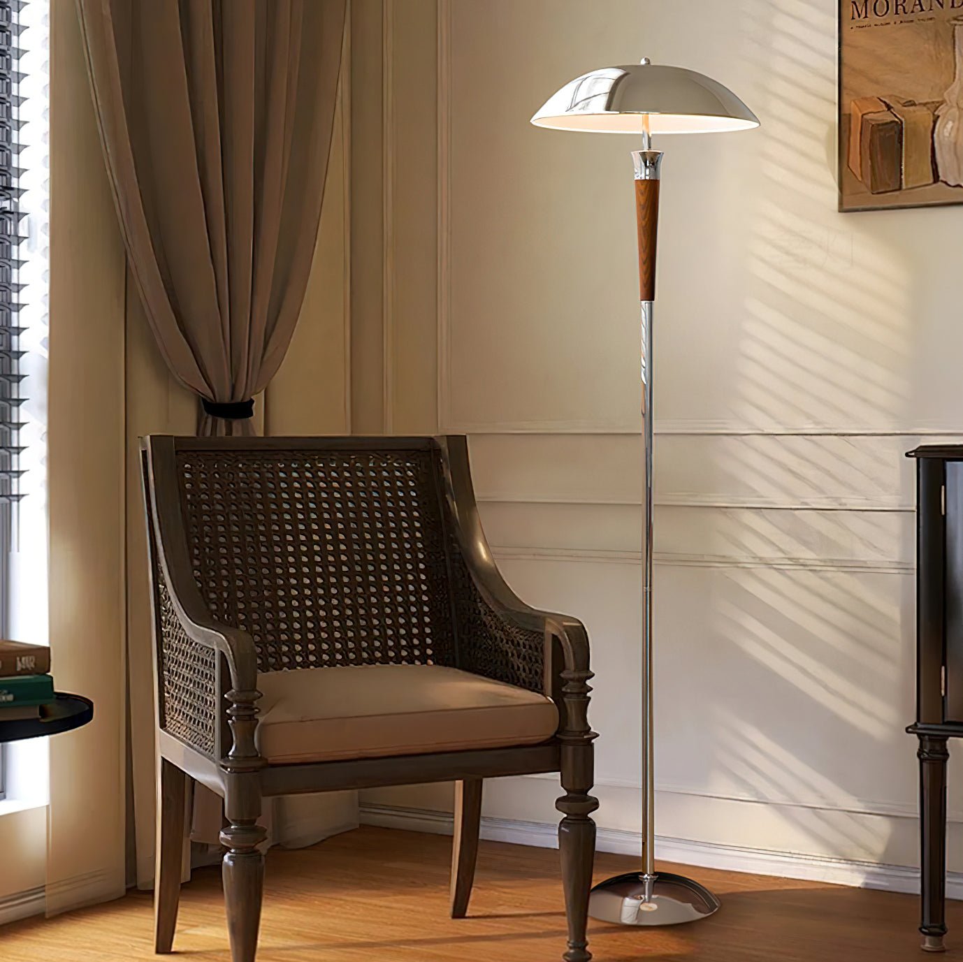 helmet-floor-lamp-anzaz-Chrome & Walnut-2