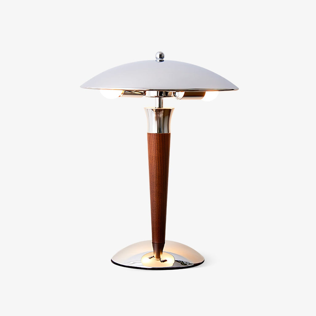 helmet-table-lamp-anzaz-Chrome & Walnut Color-1