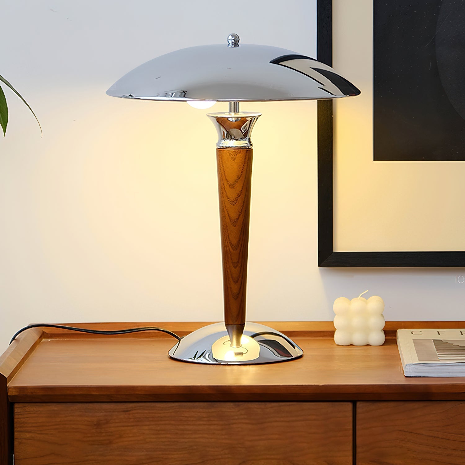 helmet-table-lamp-anzaz-Chrome & Wood Color-8