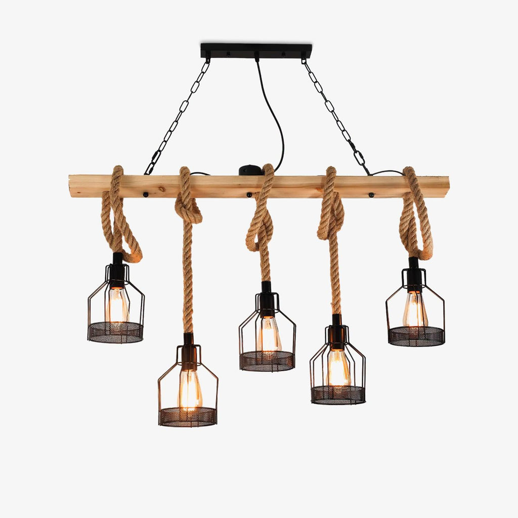 hemp-rope-industrial-grenade-chandelier-anzaz-Wood color & Linen color-1