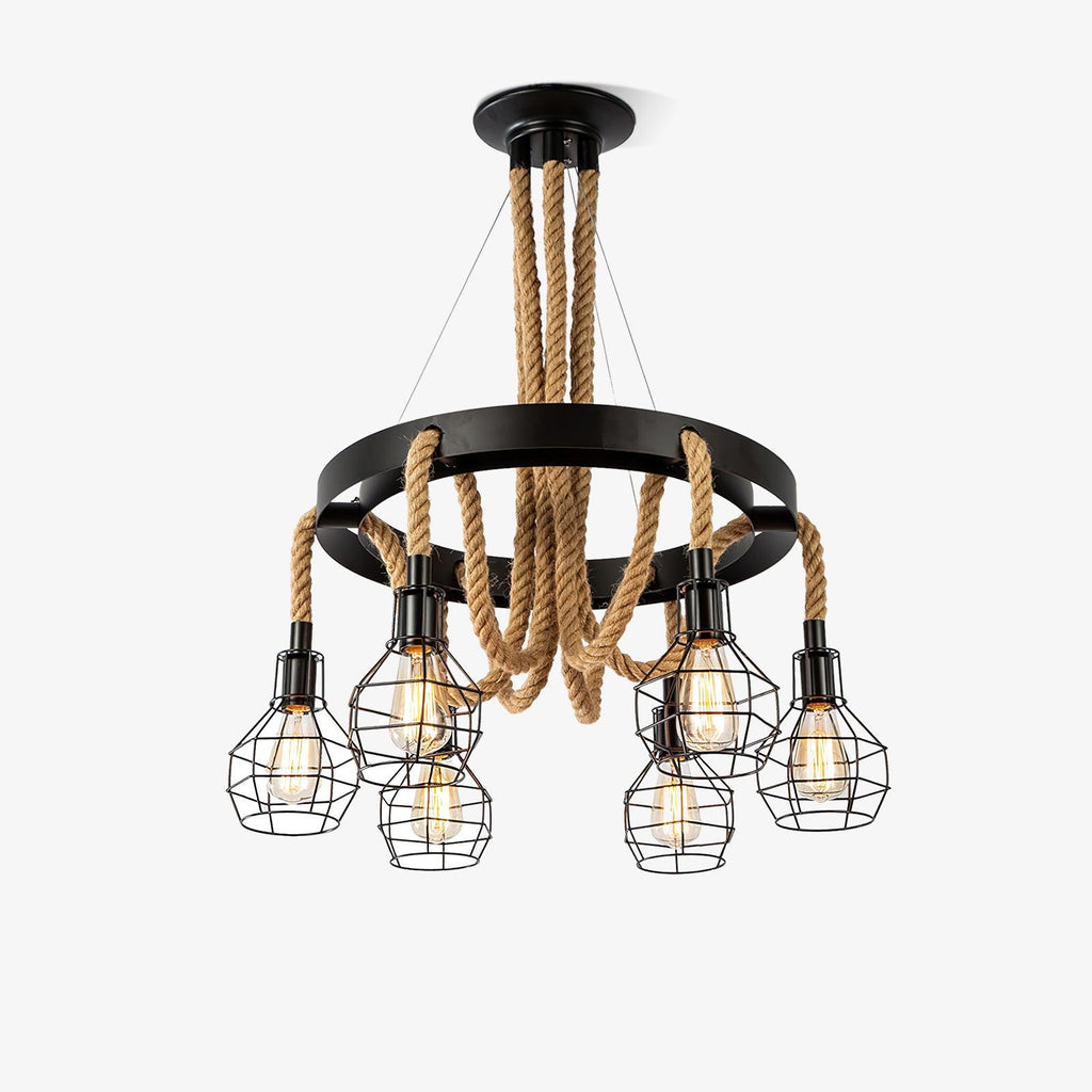 hemp-rope-industrial-starfall-chandelier-anzaz-Black & Linen color-1