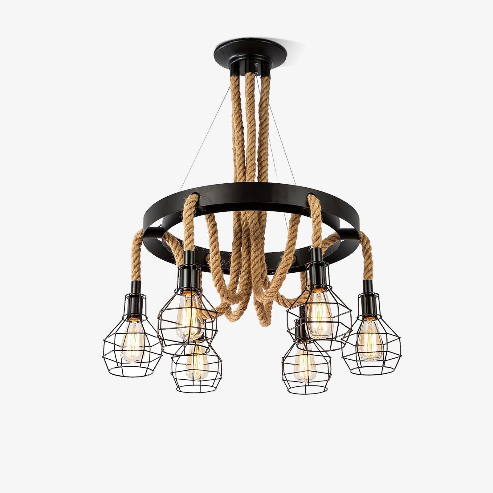 hemp-rope-industrial-starfall-chandelier-anzaz-Black & Linen color-1
