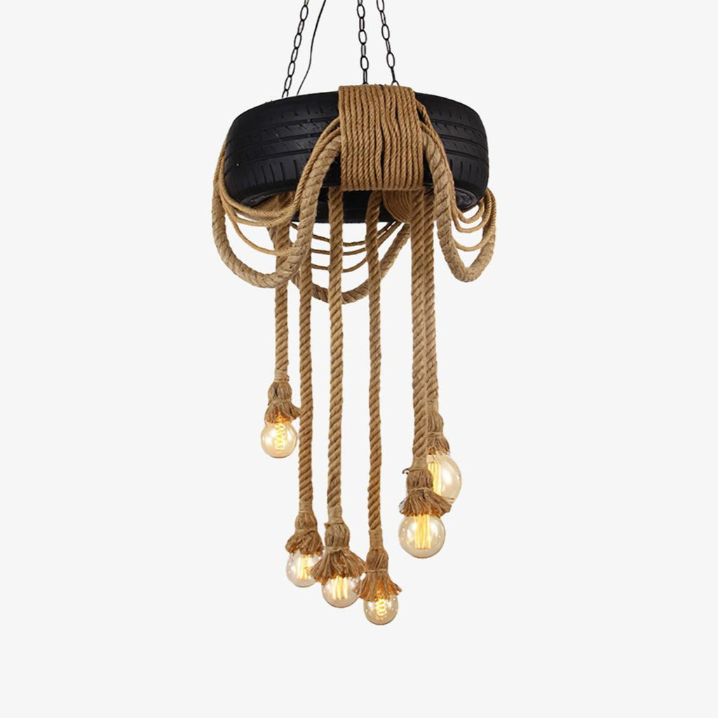 hemp-rope-industrial-tire-chandelier-anzaz-Black & Linen color-1
