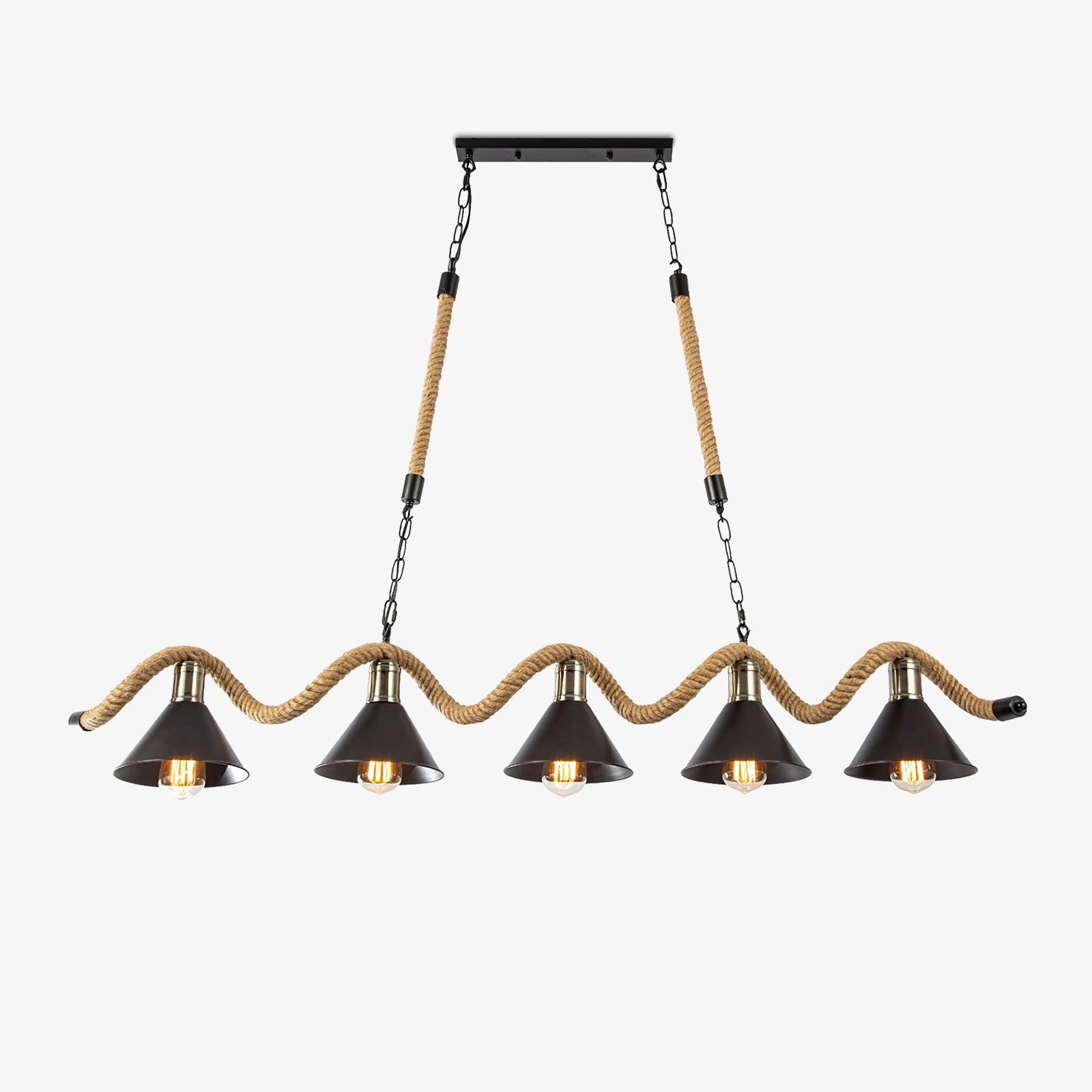 hemp-rope-industrial-wave-chandelier-anzaz-Black & Linen color-1