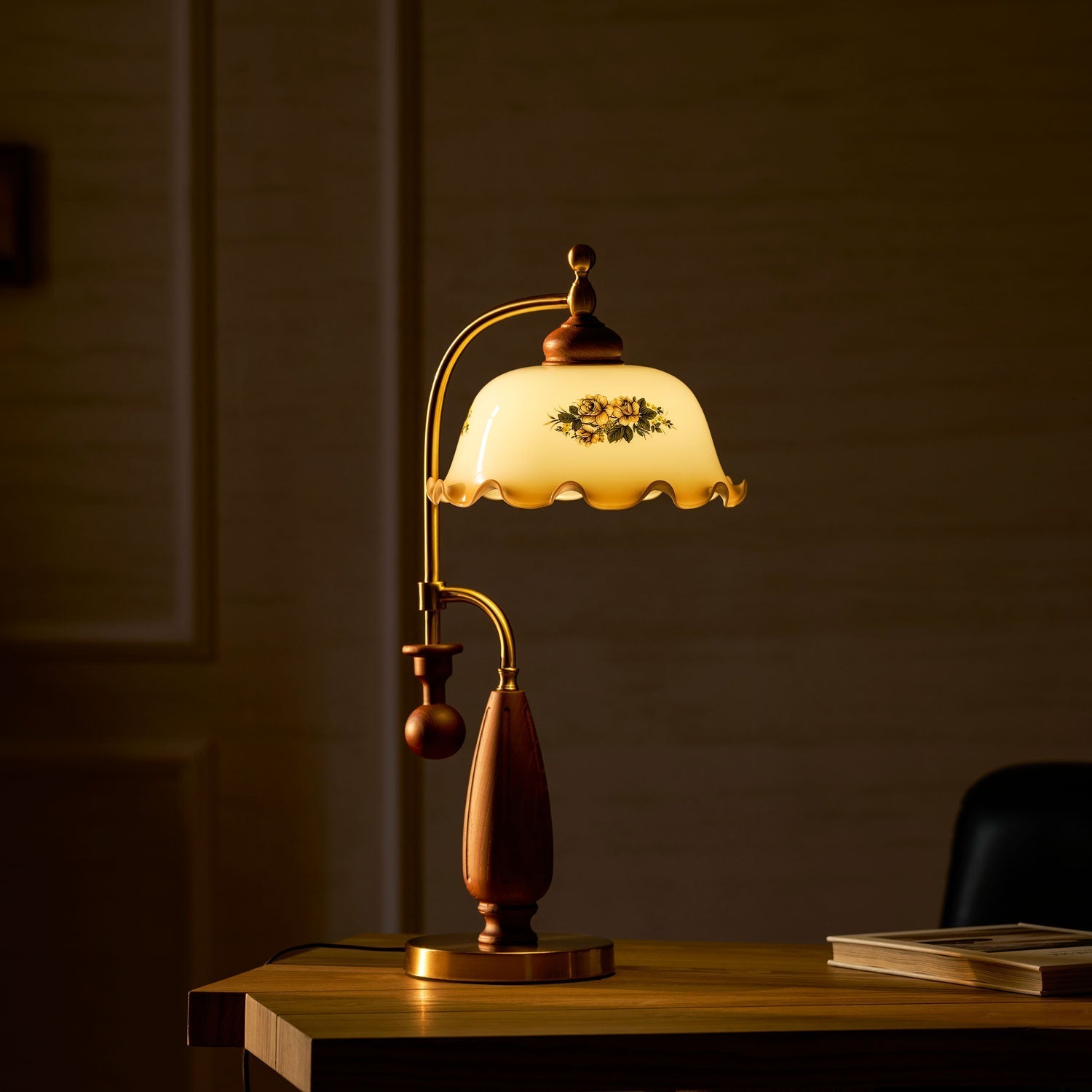 heritage-bloom-table-lamp-anzaz-Nickel & Walnut wood-5