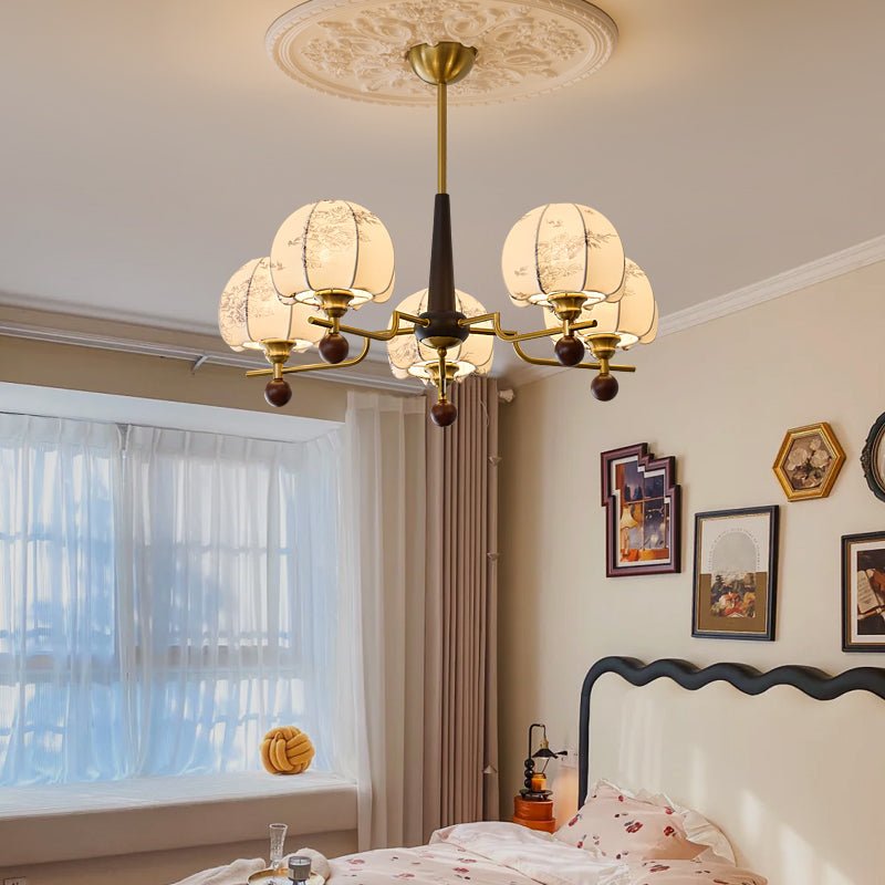 heritage-bloom-chandelier-anzaz-Walnut color & Gold-3