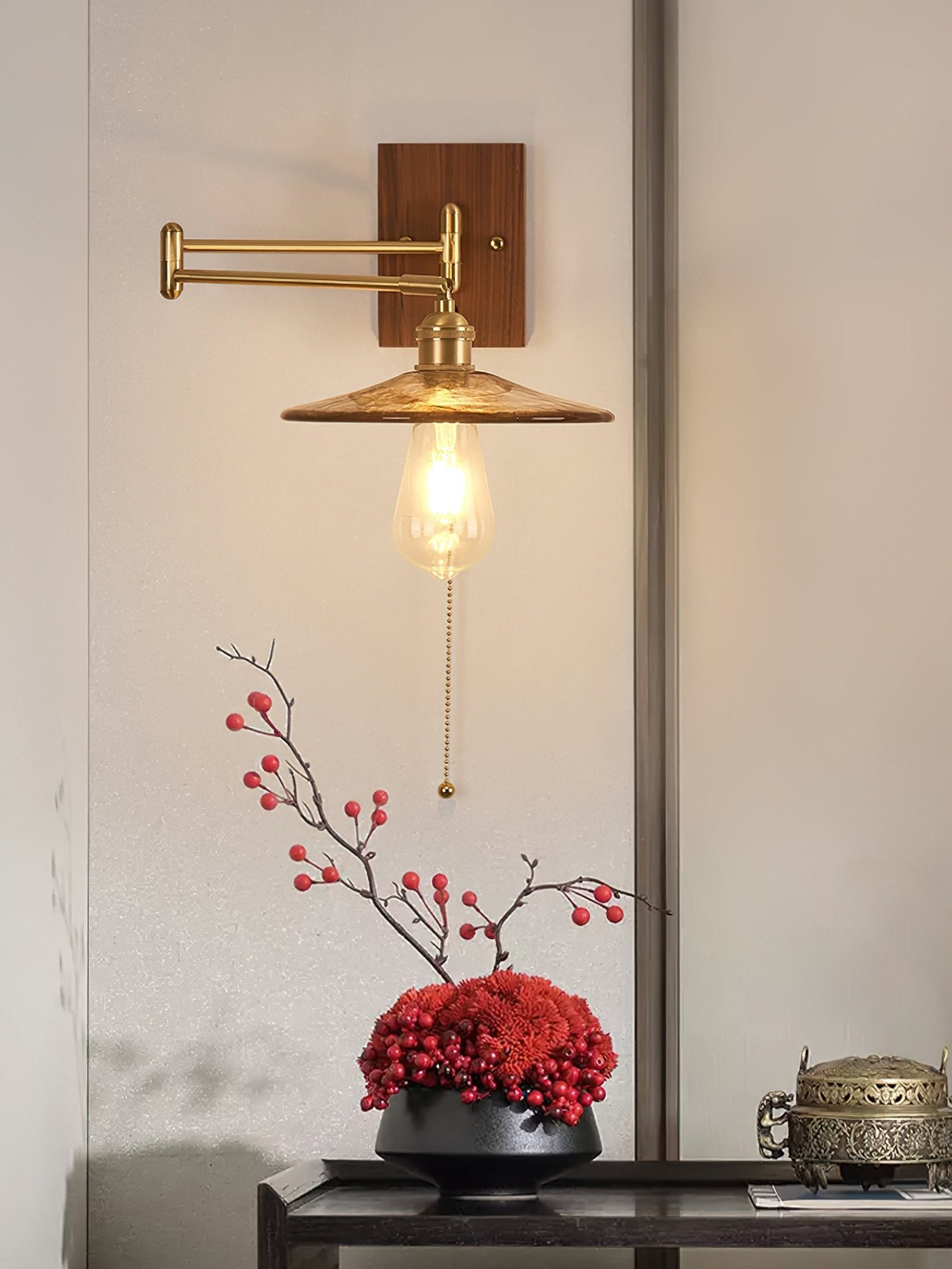 heritage-walnut-wall-lamp-anzaz-Walnut Color & Brass-3