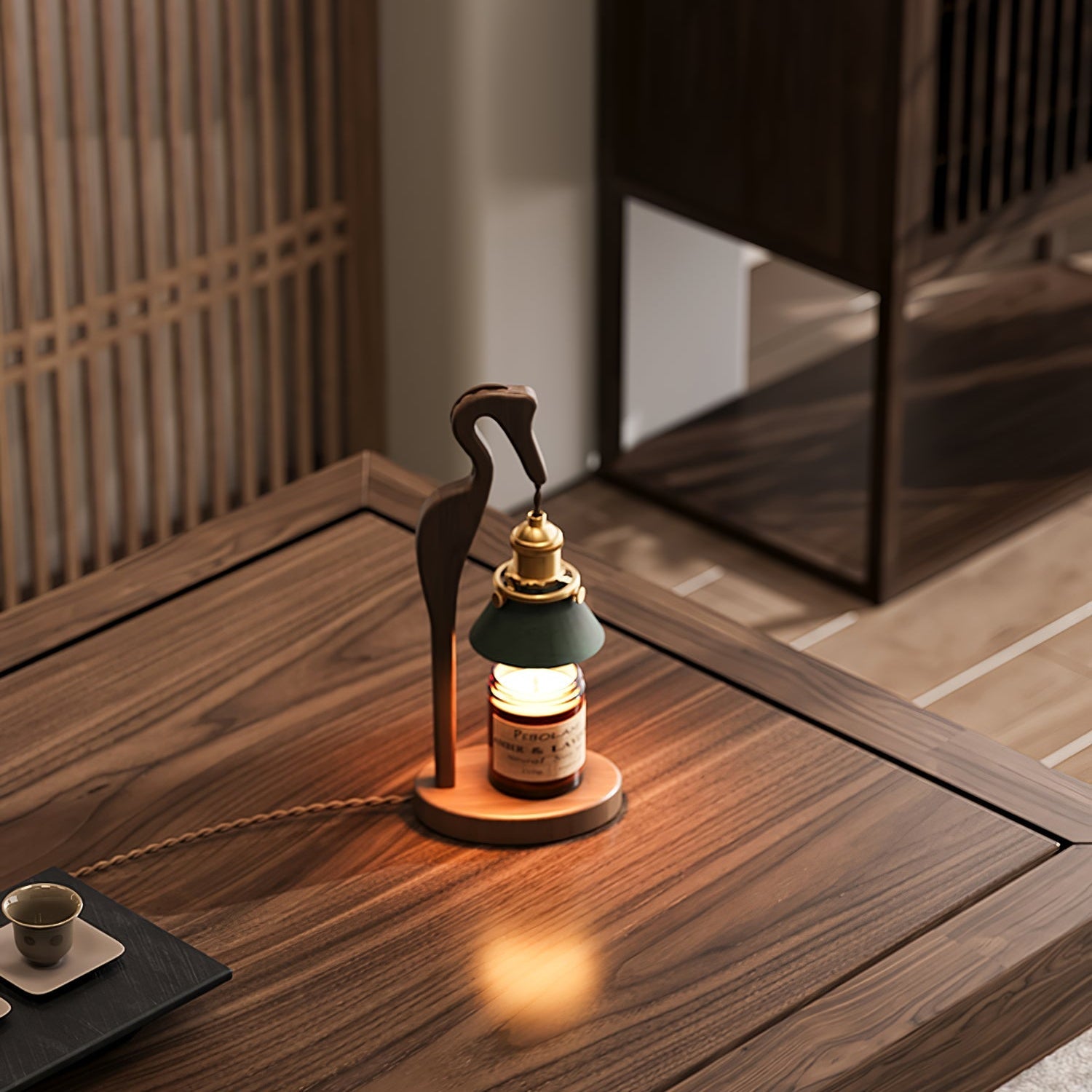 heron-glow-candle-warmer-lamp-anzaz-Walnut Wood-3