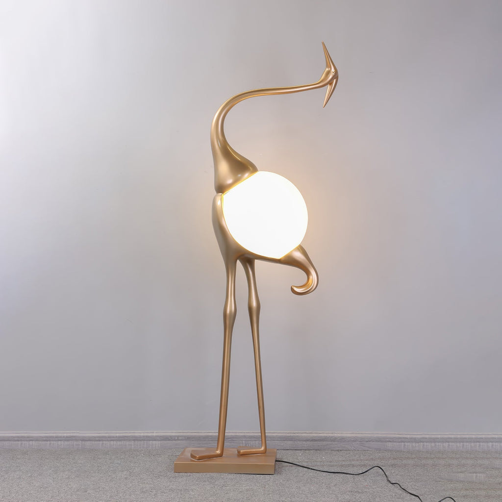 heron-sculpture-floor-lamp-anzaz-Gold & White-3