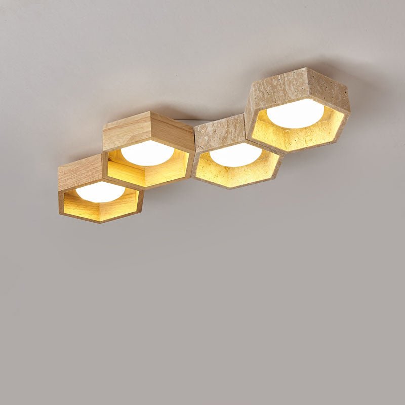 honeycomb-travertine-ceiling-lamp-anzaz-Wood color & Yellow Travertine-12