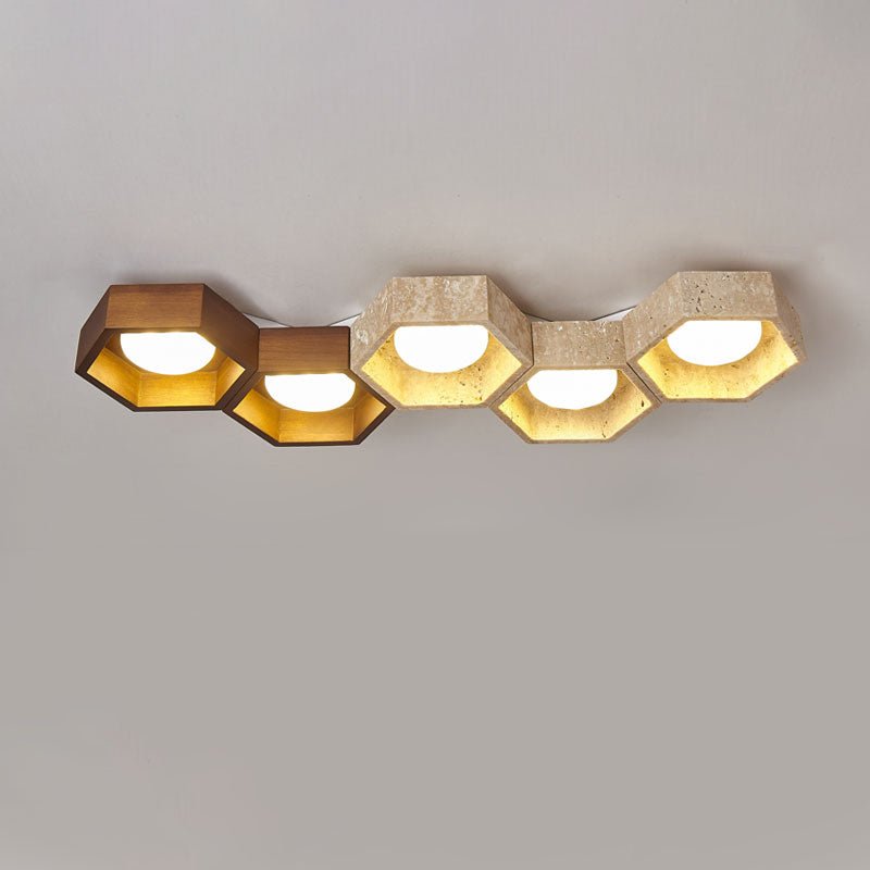 honeycomb-travertine-ceiling-lamp-anzaz-Wood color & Yellow Travertine-16