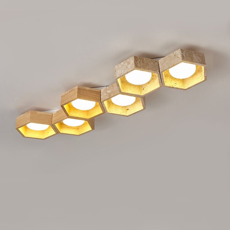 honeycomb-travertine-ceiling-lamp-anzaz-Walnut color & Yellow Travertine-19