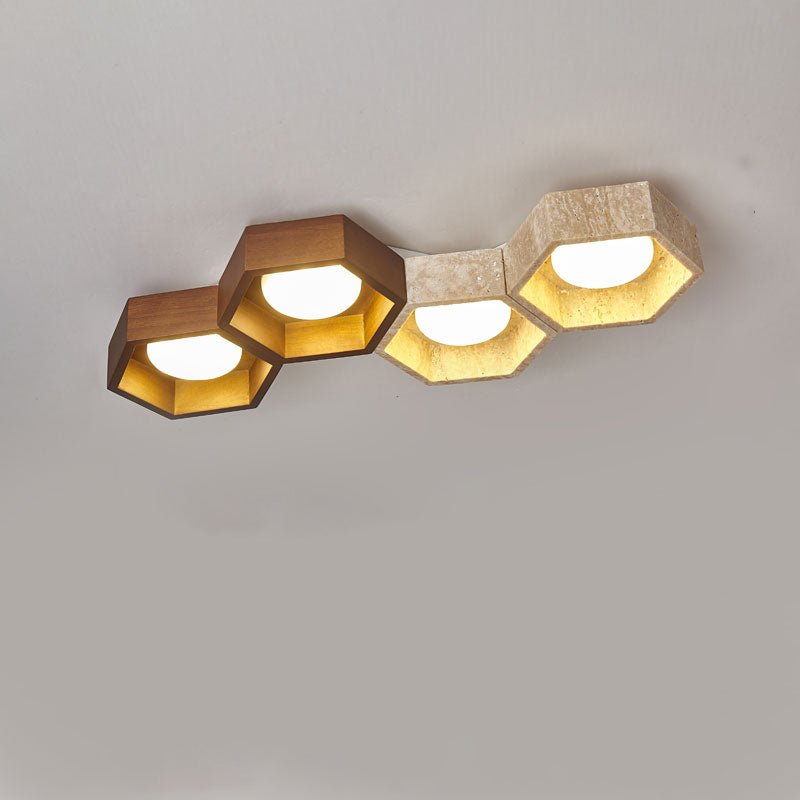 honeycomb-travertine-ceiling-lamp-anzaz-Walnut color & Yellow Travertine-9