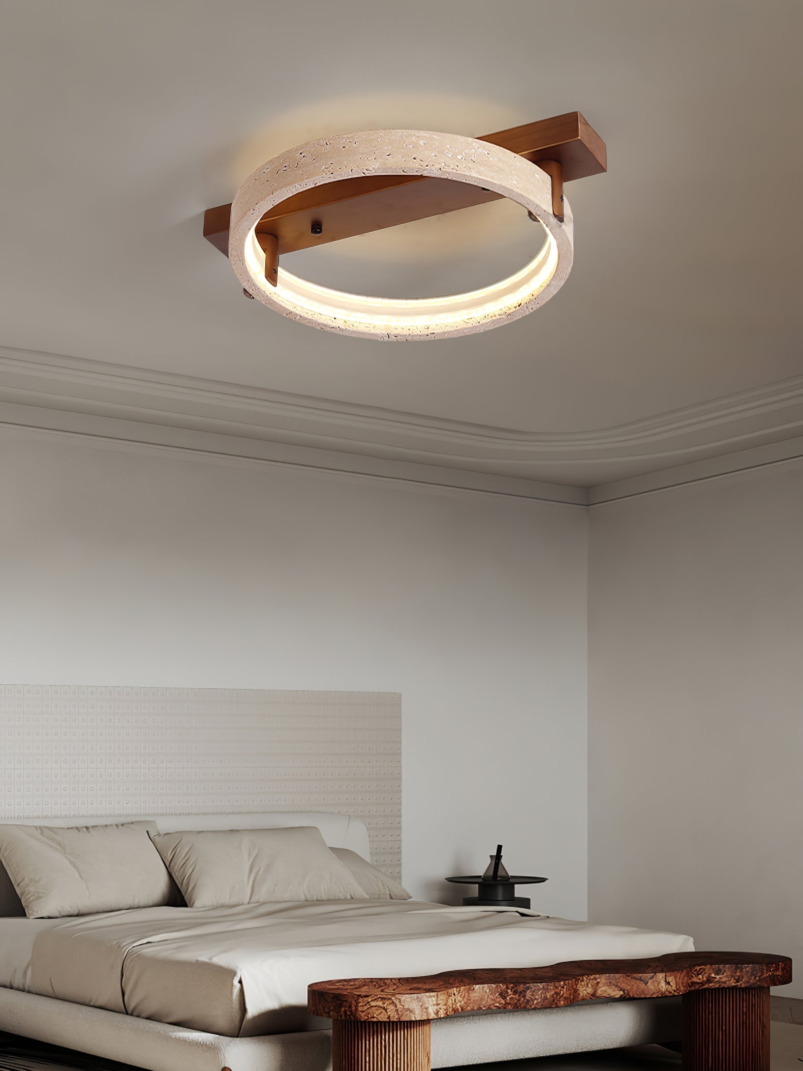 horizon-ring-ceiling-lamp-anzaz-Yellow Travertine & Walnut Color-4